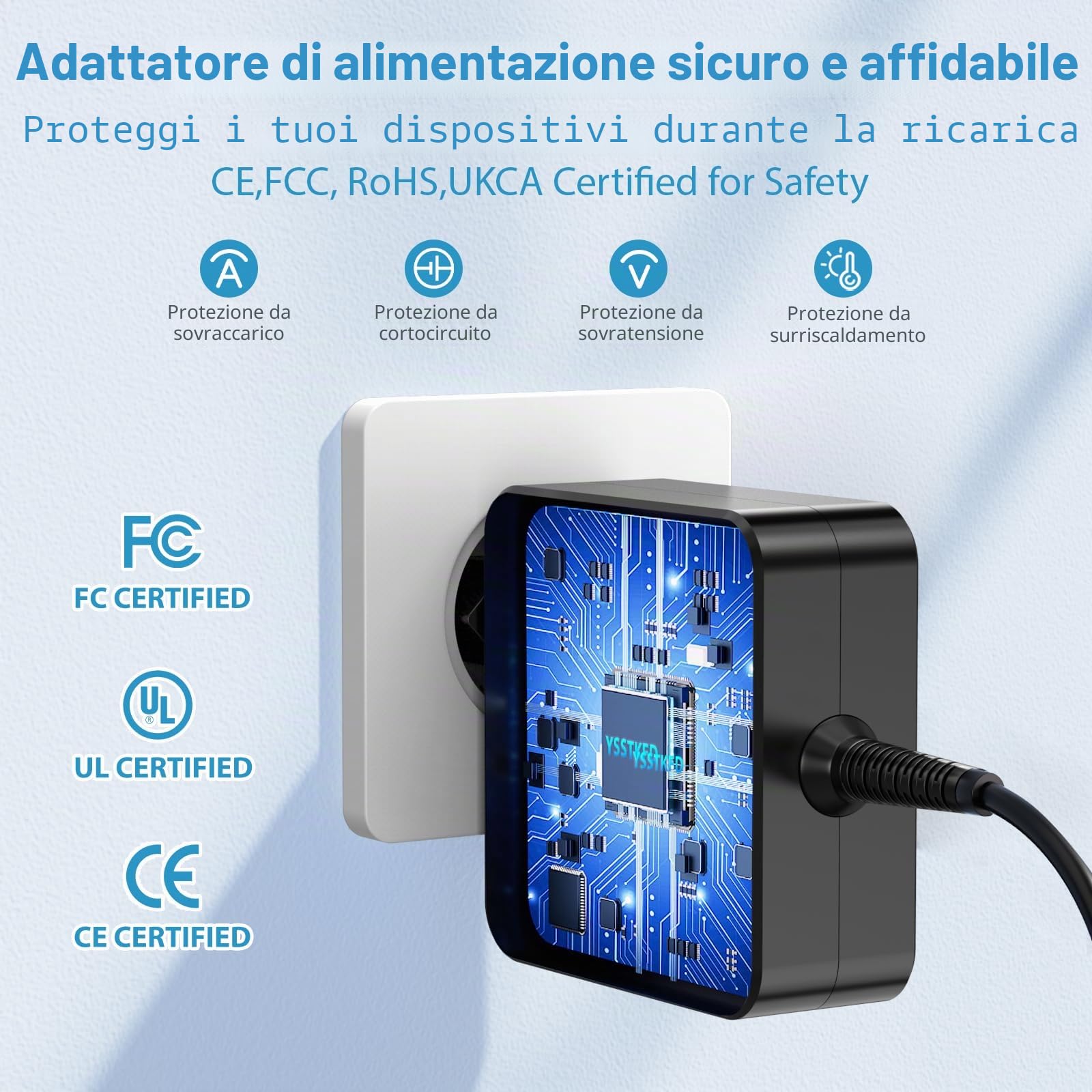 Caricatore Alimentatore 65W Caricatore Portatile Alimentatore
