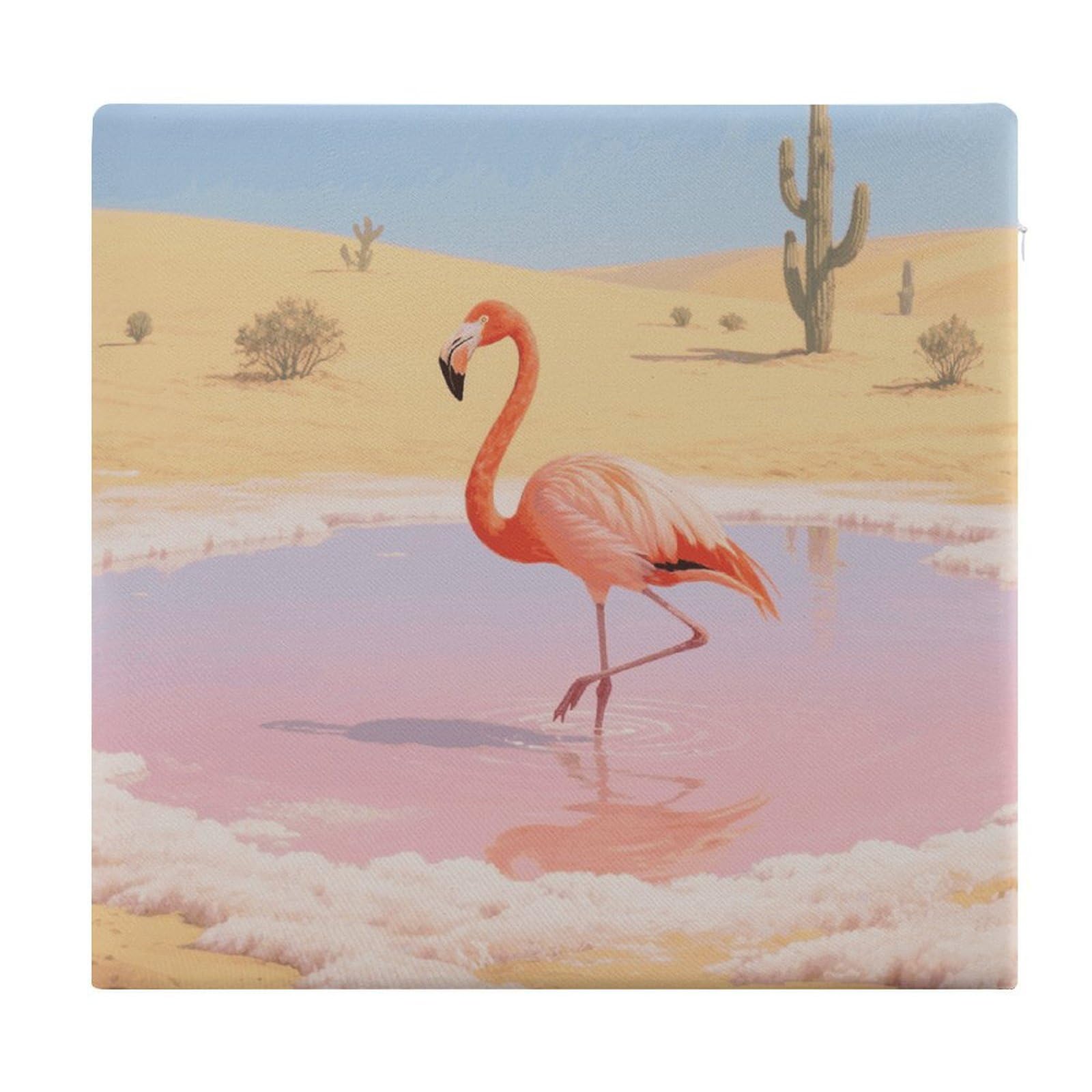 VstaDank Orange Flamingo in Salt Lake Cushions Memory Dining Chairs Cushion Non Slip Car Seat Cushions Indoo Dining Room Square Chair Pads with Zipper and Removable Cover Cushion