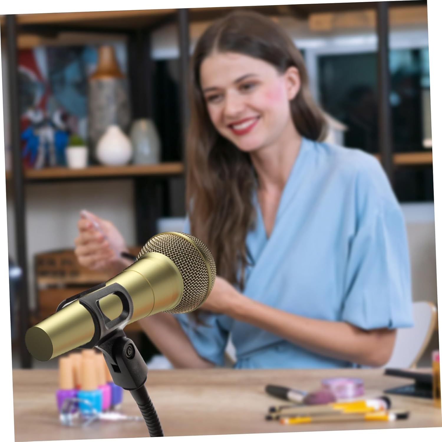 SUPVOX Microphone Stand Floor Standing Extendable Height Universal Mount for Microphone Models