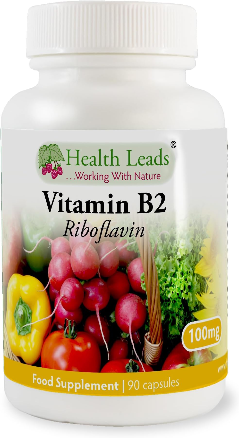 Vitamin B2 100mg x 90 Capsules, Magnesium Stearate Free & No Nasty Additives, No-GMO, Vegan, Riboflavin Helps with Tiredness and Fatigue, Supports Energy Levels, Made in Wales