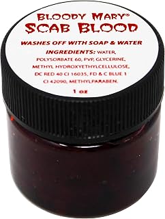 Bloody Mary Fake Scab Blood Make Up Body Paint - for Cosplay, Horror Costume, Theater Blood, Vampire Accessories, Scary Things - Skin Friendly Washable Looks Realistic Thick Blood