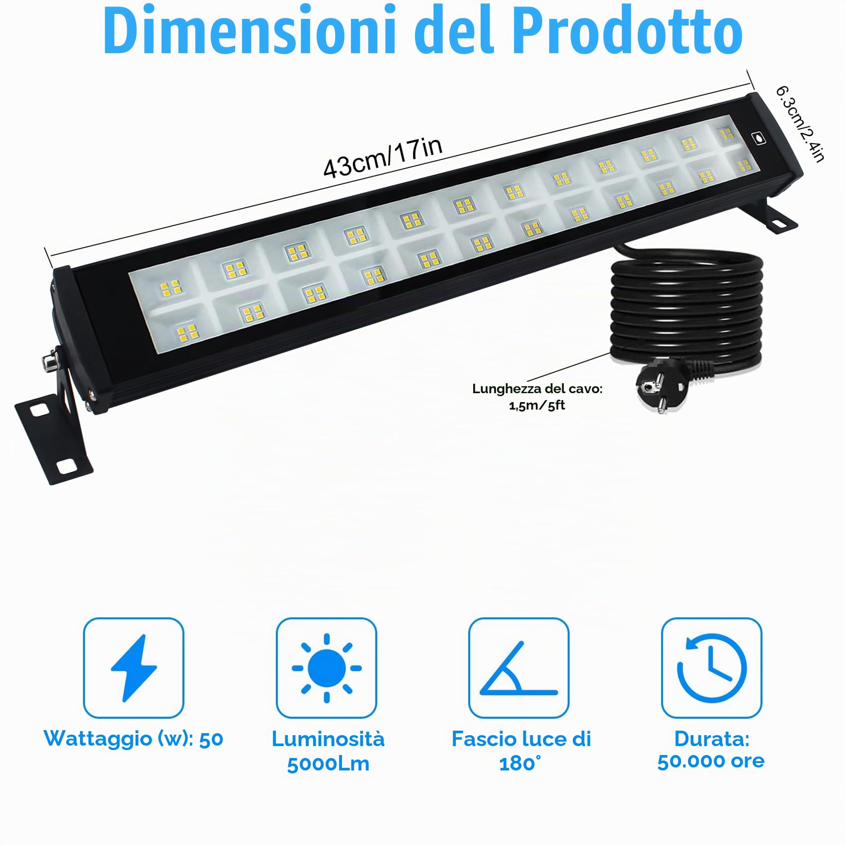Faretto LED da Esterno 50W, 2 Pezzi 5000LM 3000K Luce Calda Faro LED Esterno, Impermeabile IP66 Faretti Led da Esterno Luce di Sicurezza per Giardino Cortile Garage Corridoio Piazza