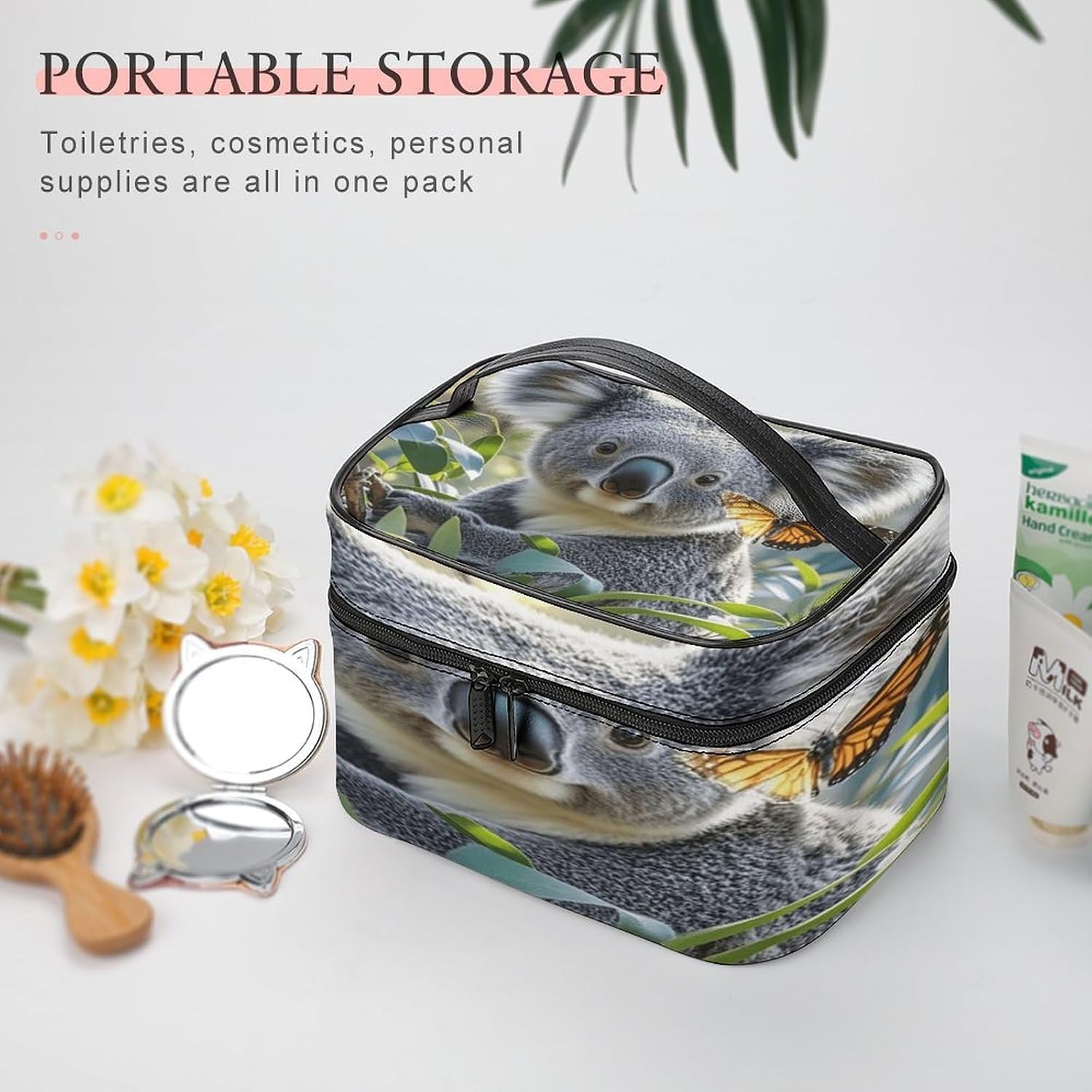 Koala And Butterfly Travel Makeup Bag Cosmetic Bag Toiletry Bags image 5