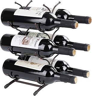 SCDGRW Wine Racks Countertop 6 BottlesFreestanding Metal Wine Rack, Small Wine Rack, Cabinet Wine Holder Wine Storage Rack, Hold 6 Bottles, Bottle Storage Racks for Pantry, Bar, Cabinet