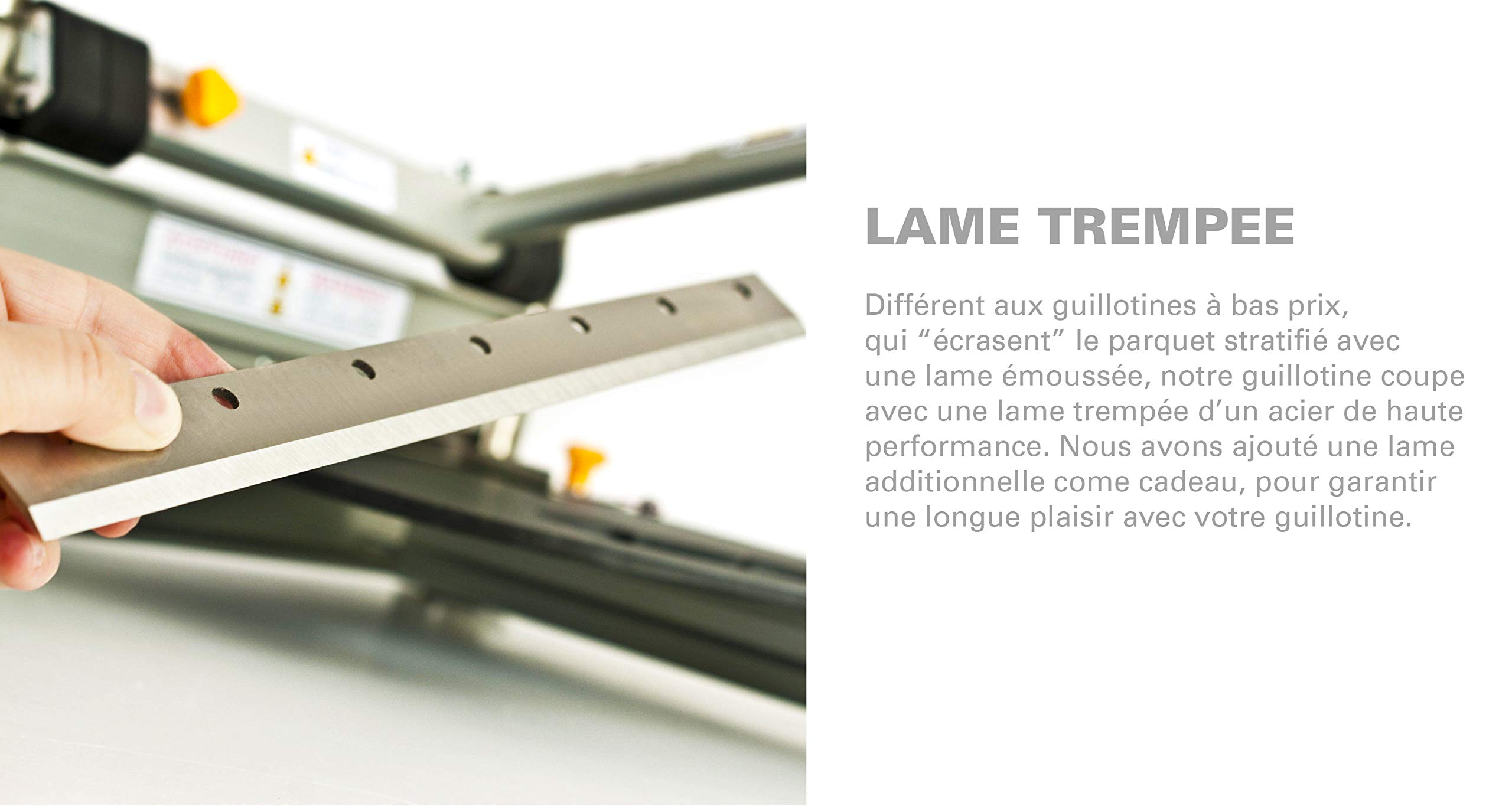 La guillotine de coupe pour parquet stratifié avec levier telescopique/Largeur de coupe 325 mm | avec deux lames
