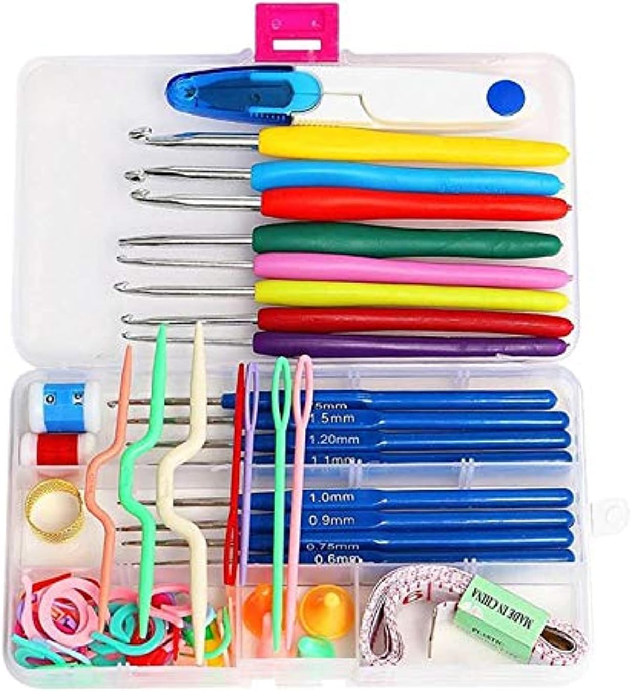 1 Set Knitting Tools 16 Sizes Stainless Steel Plastic Crochet Hooks Needles Stitches knitting Craft Case Crochet Set for knit