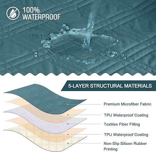 Miniatura 78 de TAOCOCO Funda para silla reclinable 100% impermeable, fundas antideslizantes para silla reclinable con bolsillo, protector de muebles lavable