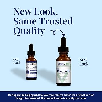 Research Verified 100% MCT Oil - 2 Fl. Oz. - 3 Bottles - Vegan Friendly