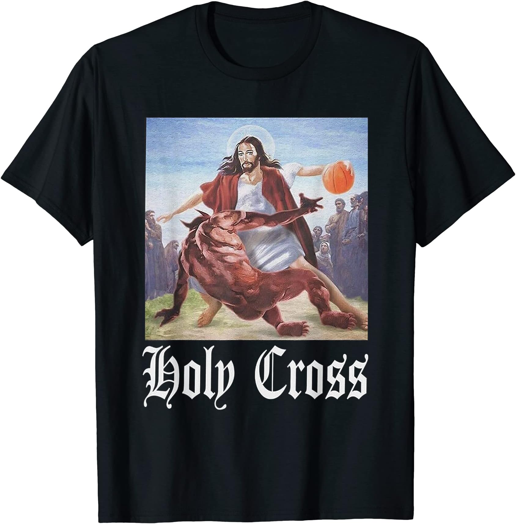 Not Today Satan JesusCrossover Basketball Holy Cross T-ShirtOEKO-TEX STANDARD 100