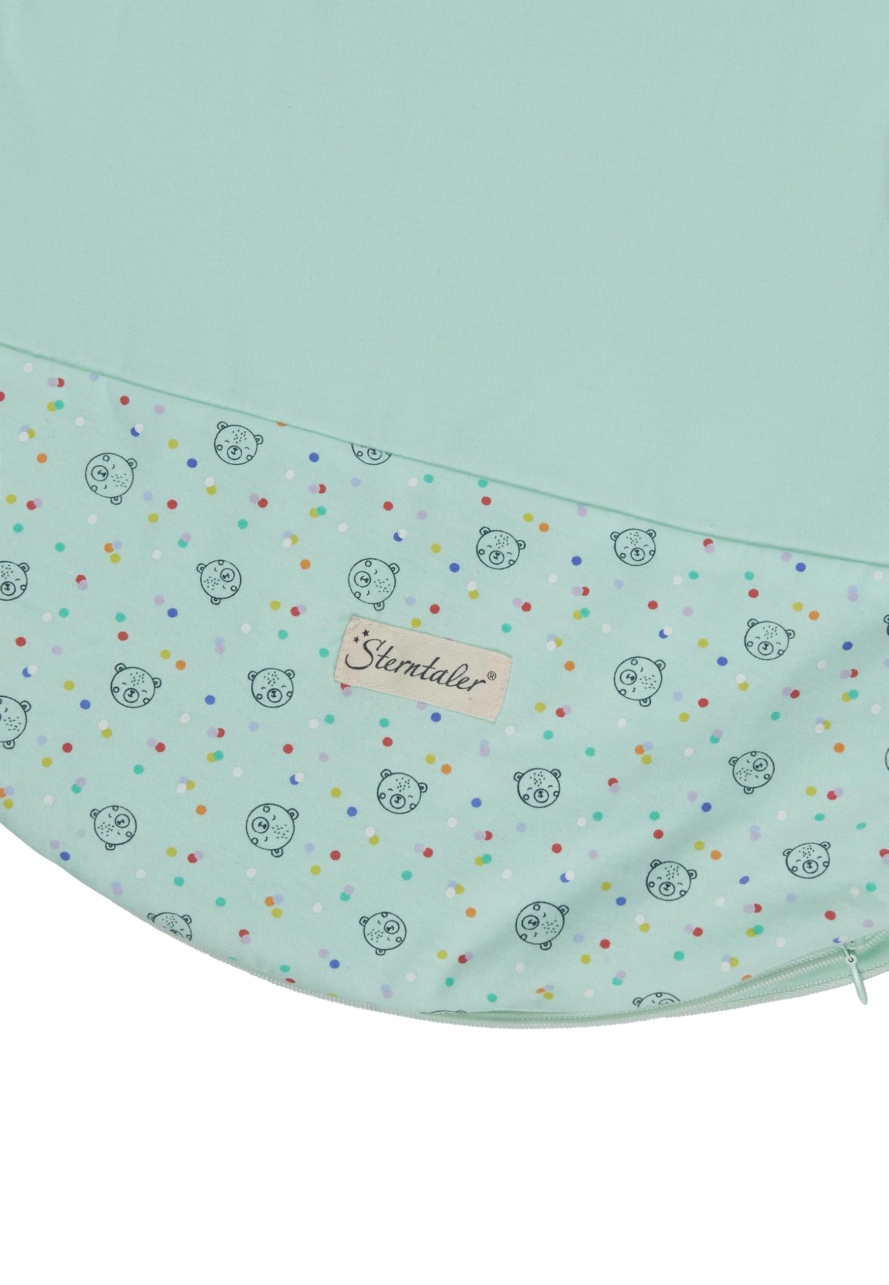 Sterntaler Babyschlafsack 62/68 cm Bär Bo, Polycotton-Schlafsack mit Stickerei, Hydrocool Futter, leichter Wattierung, Zwei-Wege-Reißverschluss, Mesheinsatz, mintgrün, 1,50 TOG, Größe 68