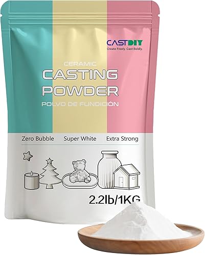 Miniatura 1 de Polvo de fundición de 2.2 lbs, cero burbujas, súper blanco, súper duro, inodoro, polvo de yeso para moldes de silicona, 30 minutos desmoldado,