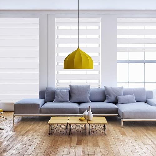 Miniatura 3 de MYshade Persianas enrollables de cebra sin cordones para ventanas para oscurecer la habitación, persianas enrollables dobles de día y noche,