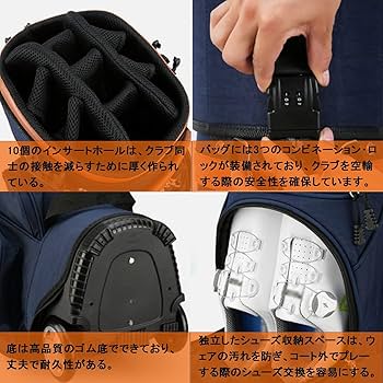 Amazon.co.jp: ゴルフキャディバック 車輪付き 10分割口枠 男性