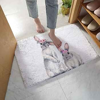 ❤未使用❤うさぎ&くまふわふわバスマット♫40×60 ❤未使用❤うさぎ&くまふわふわバスマット♫40×60