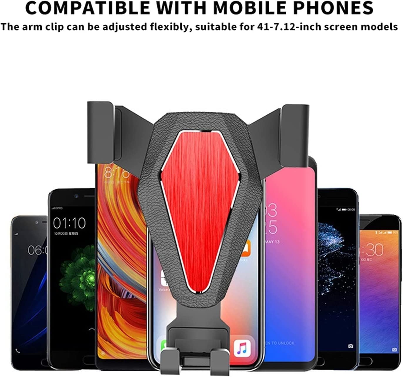 Uchwyt Telefon Uchwyt samochodowy do telefonu Air Vent Clip Mount Mobile Cell Stand Smartphone GPS Support Do Samochodu(Blue,Silver)