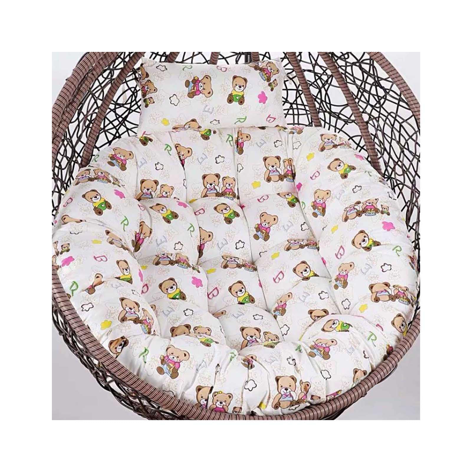 Egg Chair Cushion Replacement Hanging Basket Swing Chair Cushions With Headrest, Outdoor Indoor Thick Large Seat Cushion With Pillow Nest Back (Chair Not Included) (35" diameter,H)