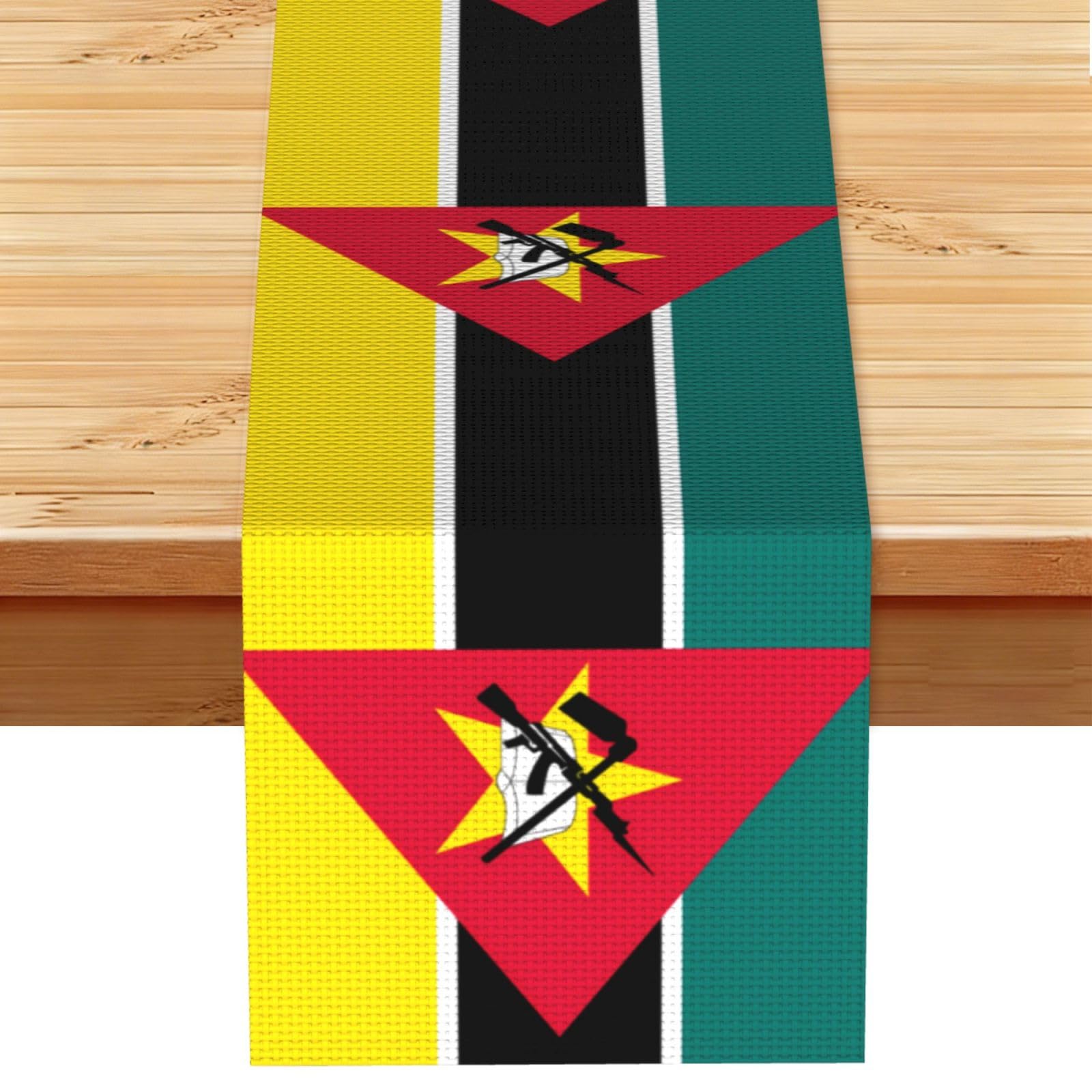 Flag of Mozambique Table Runner 13x72 Inch Dining Decor