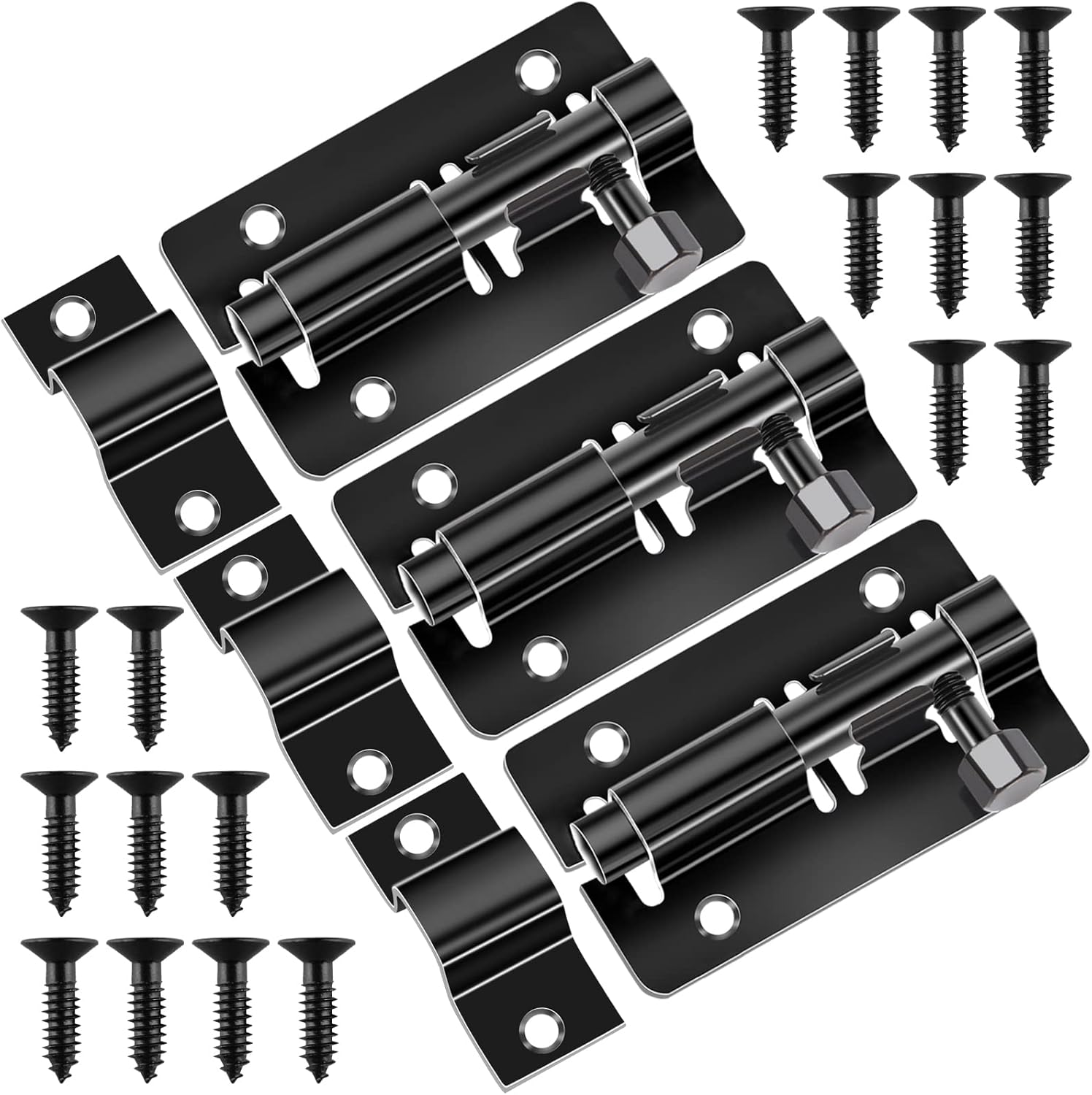 Door Lock Bolts Gate Bolt 3Pcs (3'') 75mm Heavy Duty Door Security