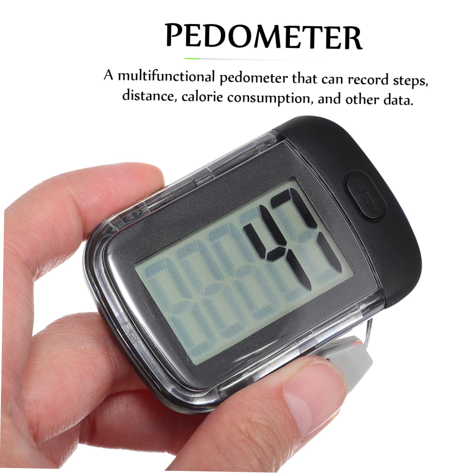 HANABASS Podomètre Portable Clip avec Cordon Compteur pour Seniors Distances pour Course Plein Air