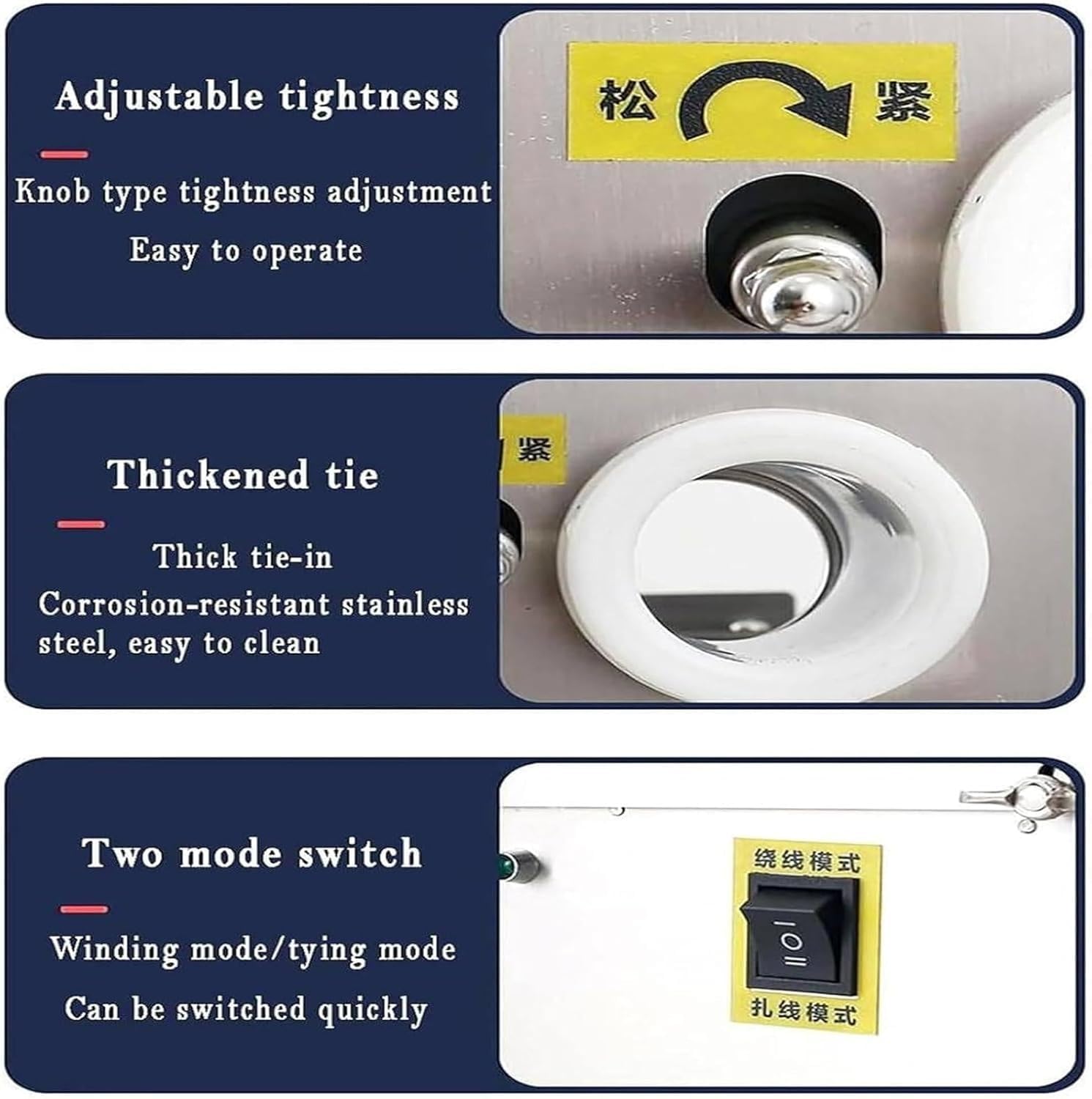 Équipement Pro Pour Attacher Saucisses︱200W Machine Automatique à Nouer Les Saucisses︱Machine à Nouer Les Saucisses Électriques En Acier Inoxydable︱2 Modes︱Usage Commercial/Restaurant Et Domestique