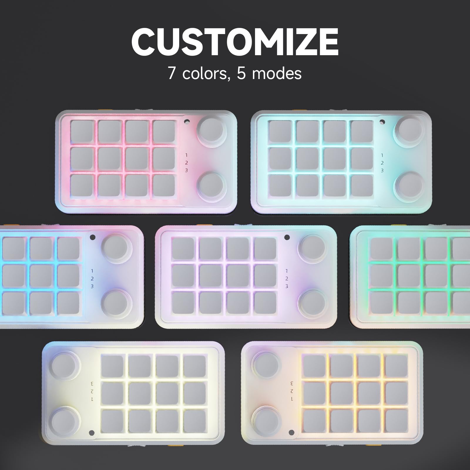 Makro Tastatur Programmierbar,Kabellose Mechanische Tastatur mit RGB,Makrotastatur mit Hot-Swap-Unterstützung für PC-Spiele/Fotoproduktion/Bearbeitung (Weiß)