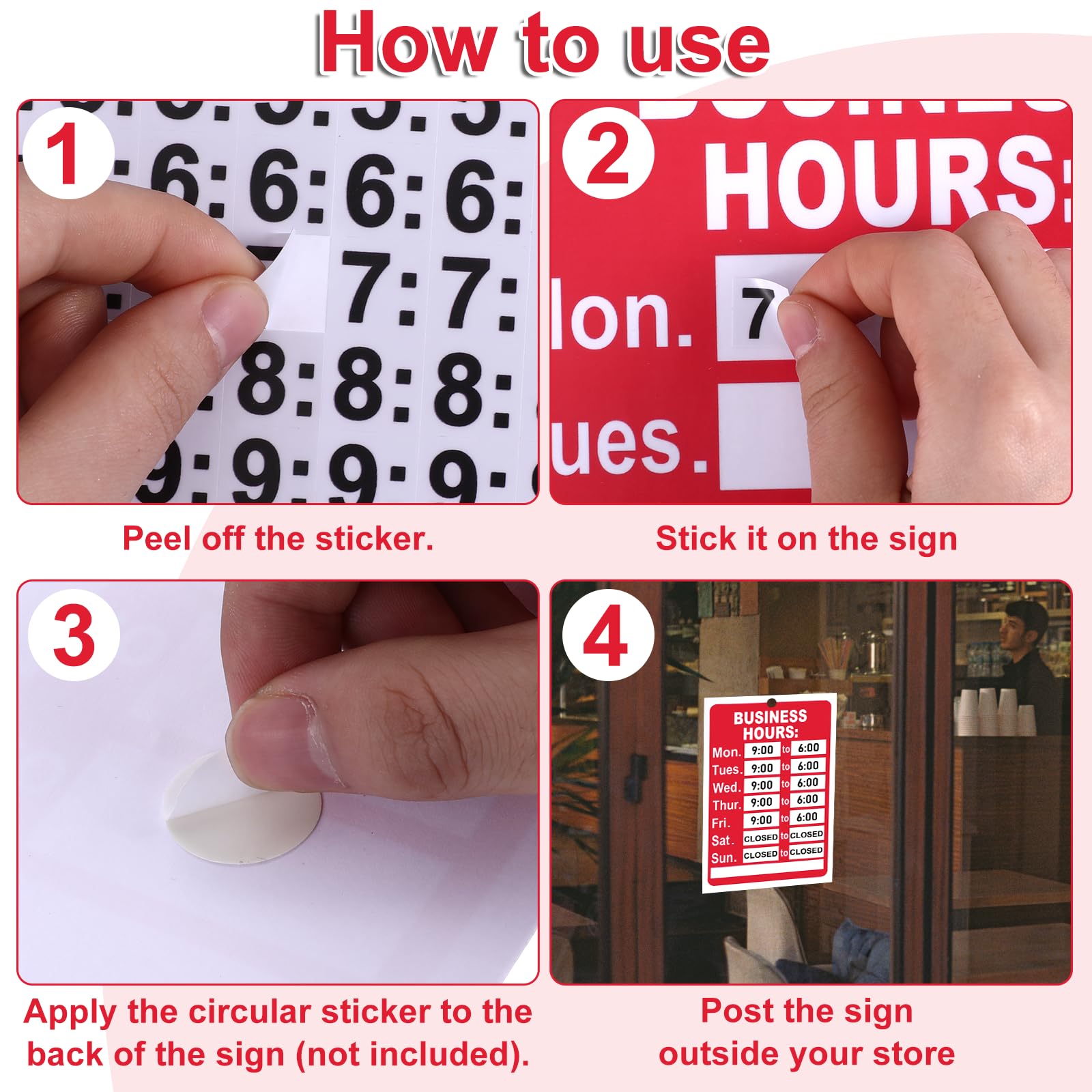 Magnetic Business YQQYG 3 Set Opening Hours Sign, Opening Times Sign ...