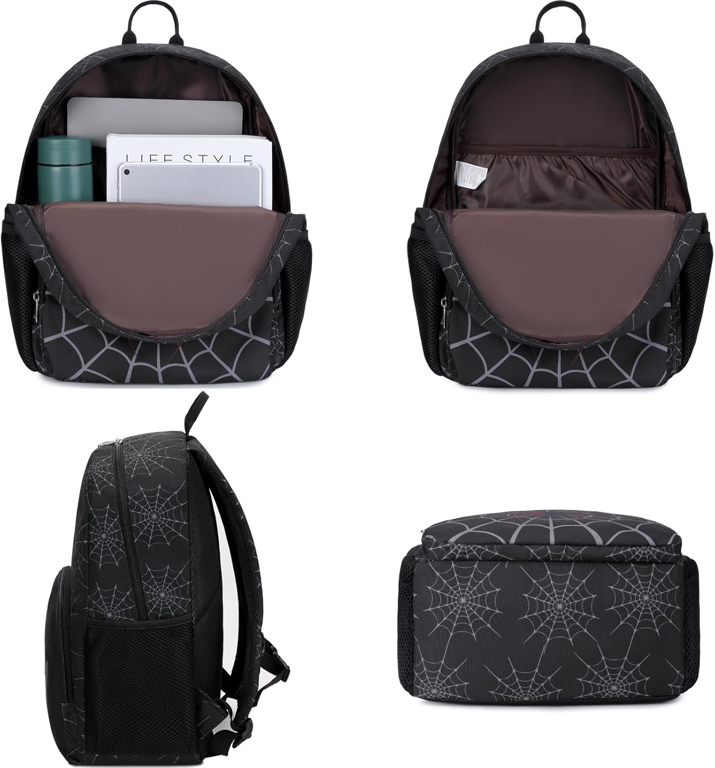 JIANYA Toddler Boy Backpack, Kindergarten Kids Backpack for School Mochilas Escolares Para Ninos Ages 5-8, 15" Spider Black