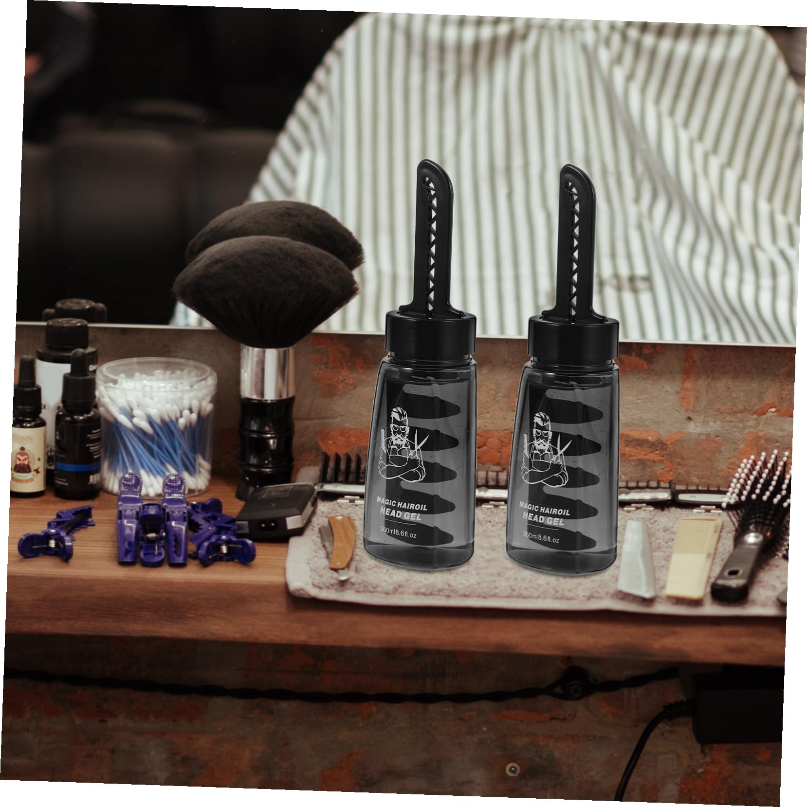 Veemoon 3 Piezas Botellas Aplicadoras de Gel para Peinar Envases Vacíos con Peine Integrado para Fijador de Cabello Texturizador y Estilizado Casa o Peluquería Plástico Duradero y Ligero