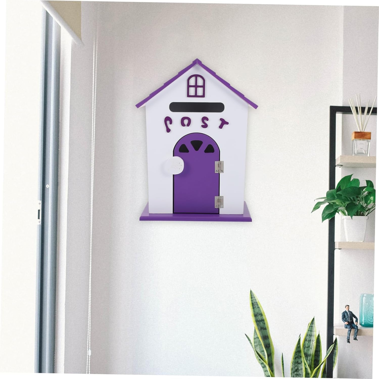 Hemoton 1pc Lovely Wall Mount Mailbox Creative Decor for Home School Office Small House Post Box for Letters and Complaints Elegant Design Suitable Capacity for Envelopes and Newspapers