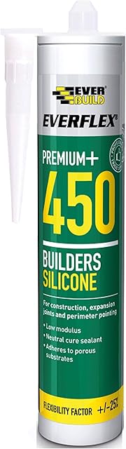 Everbuild Everflex 450 Premium+ Builders Silicone Sealant - Suitable for Wood and All Windows Frames - Oak - 300 ml