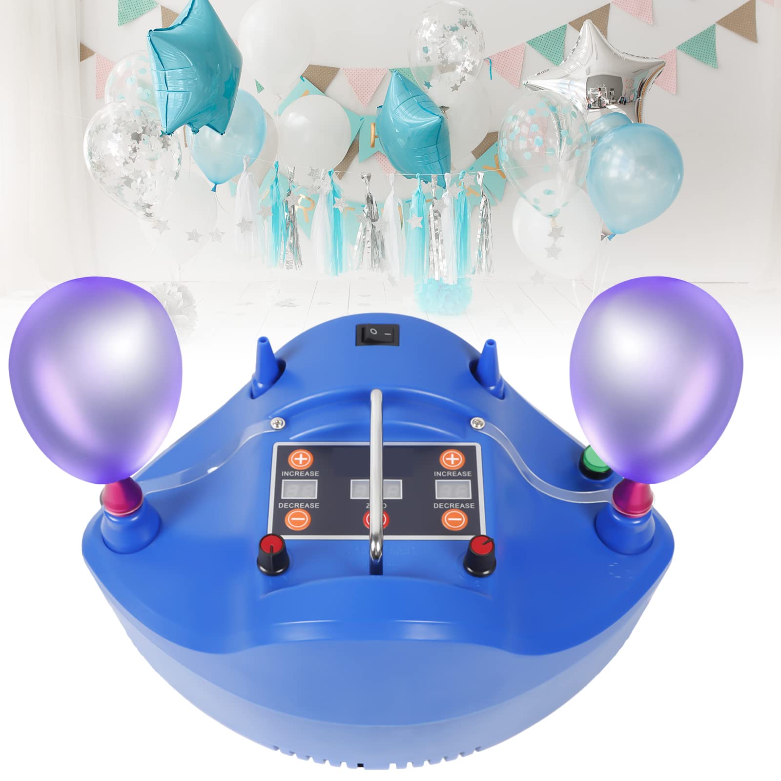 MINRS Elektryczna pompka do balonów, 1200 W, 220 V, przenośna pompka do balonów, cztery balony jednocześnie nadmuchiwane, na urodziny, imprezę, wesela