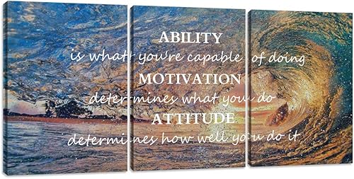 Pósteres motivacionales inspiradores de arte de pared, 3 paneles, puesta de sol, océano, playa, paisaje, decoración de pared, salida del sol,