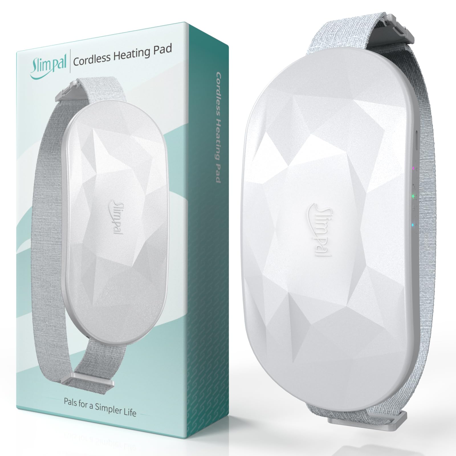 Almohadilla térmica portátil Slimpal, cinturón calefactor inalámbrico recargable para mujer, color blanco