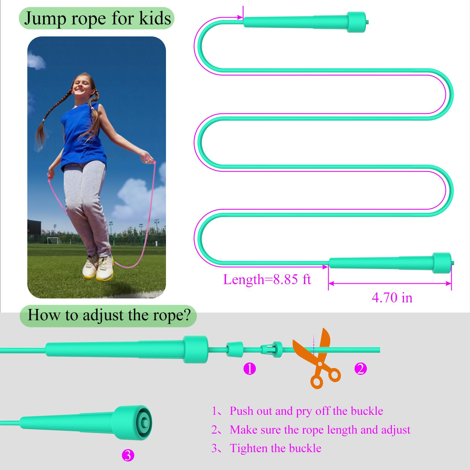 WEOKLL 2 Pack Toy Color Hoop and Jump Rope for Kids,Detachable & Size Adjustable Plastic Colourful Exercise Hoop for Boys and Girls Party Games, Gymnastics, Dog Agility Equipment, Christmas Wreath. - Image 7