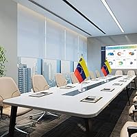 Vista 3 de ZXvZYT Paquete de 2 banderas de mesa de Venezuela con base de soporte, decoración de eventos de festivales internacionales, decoración de oficina