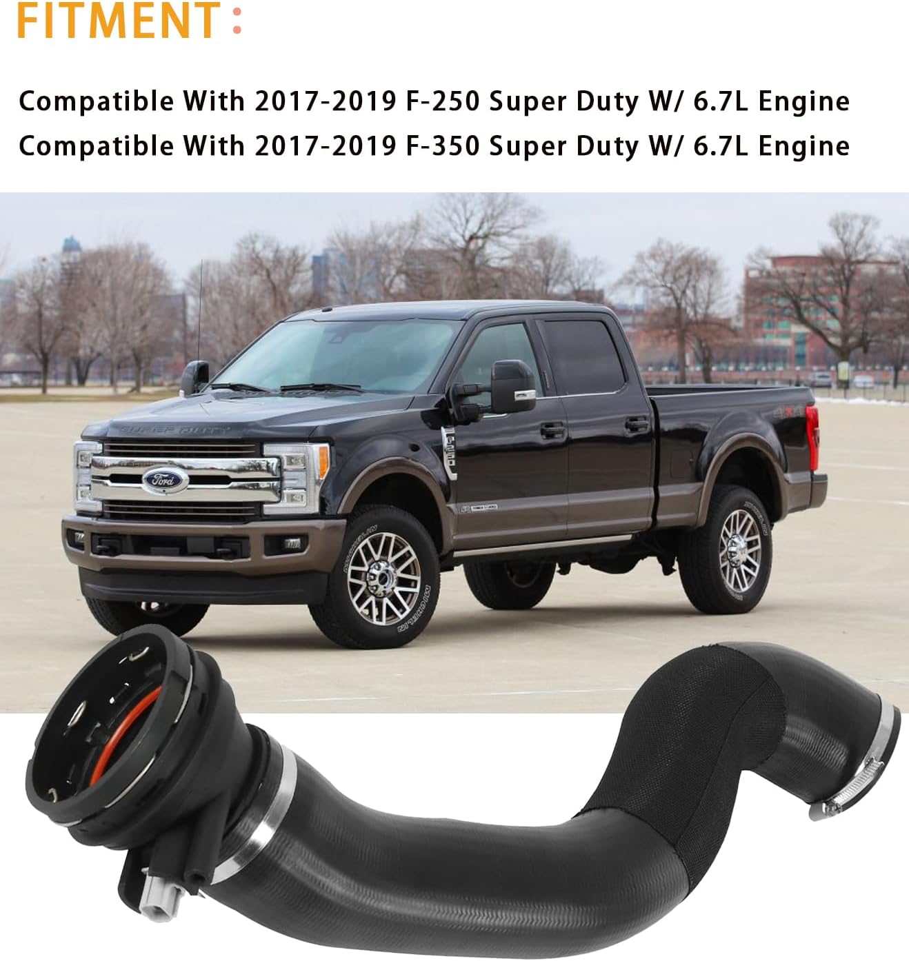 Turbo Intercooler Outlet Tube Compatible with 2017 2018 2019 Ford F-250 F-350 Super Duty 6.7L Powerstroke Replace# HC3Z-6F073-B