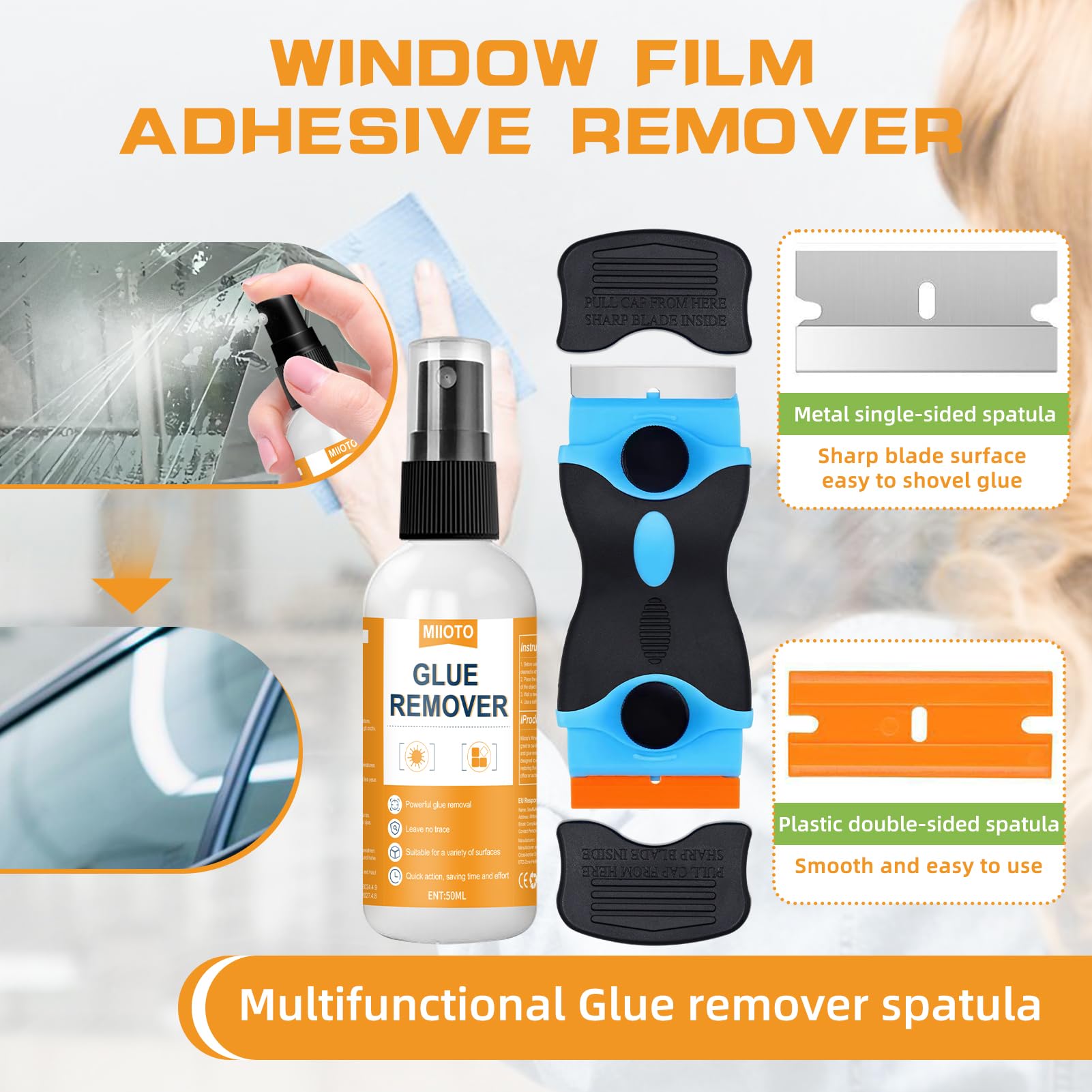 Rimuovi Colla Adesivi - Solvente Potente 50ml Con Raschietto E Spugna - Foto 8