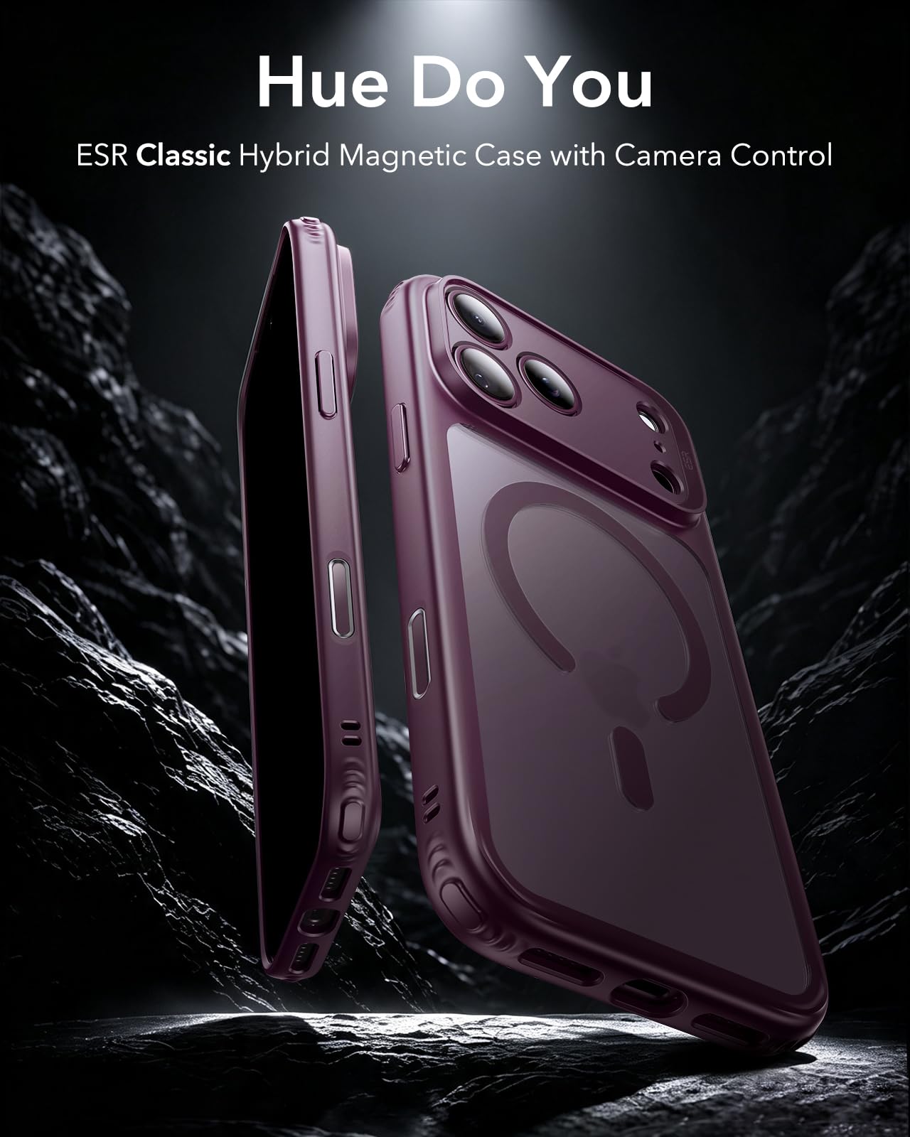 ESR Classic Hybrid for iPhone 18 Pro/17 Pro Case, Frosted Burgundy — Amazon image 2