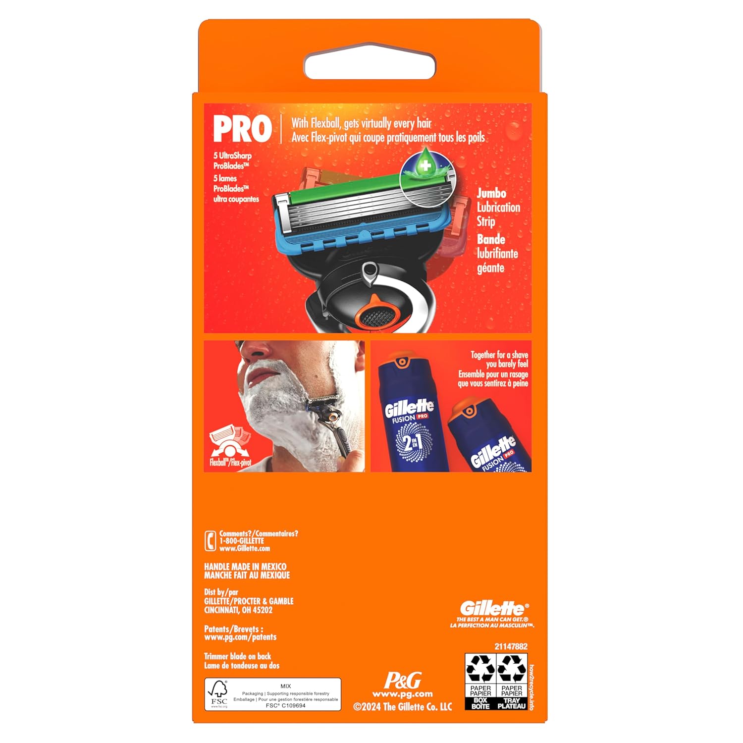 Gillette ProGlide Razor for Men, Handle + 2 Blade Refills - Image 10