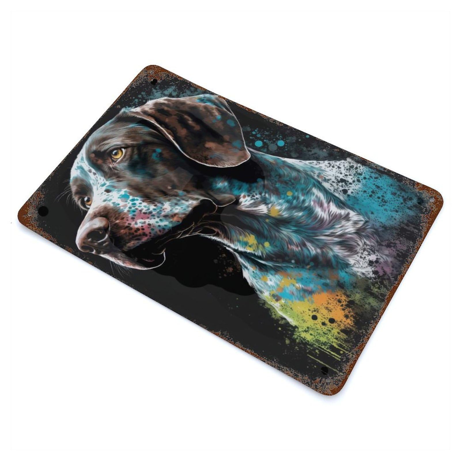 Garage Style German Shorthaired Pointer Distressed Metal Wall Sign 11.8"x7.9", Vintage Wall Decor for Bar And Workshop