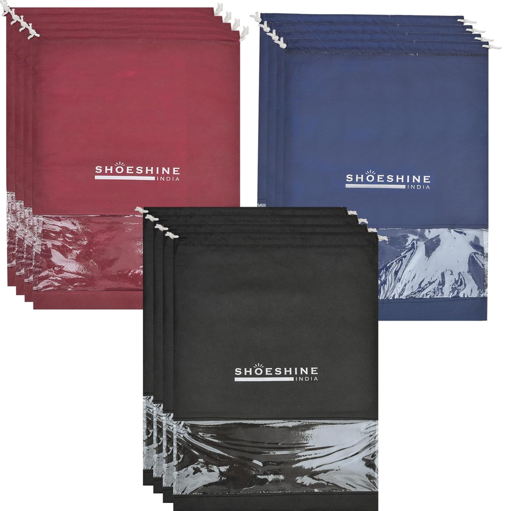 Shoe Bag Set of 24 Pcs, Clear Window Design
