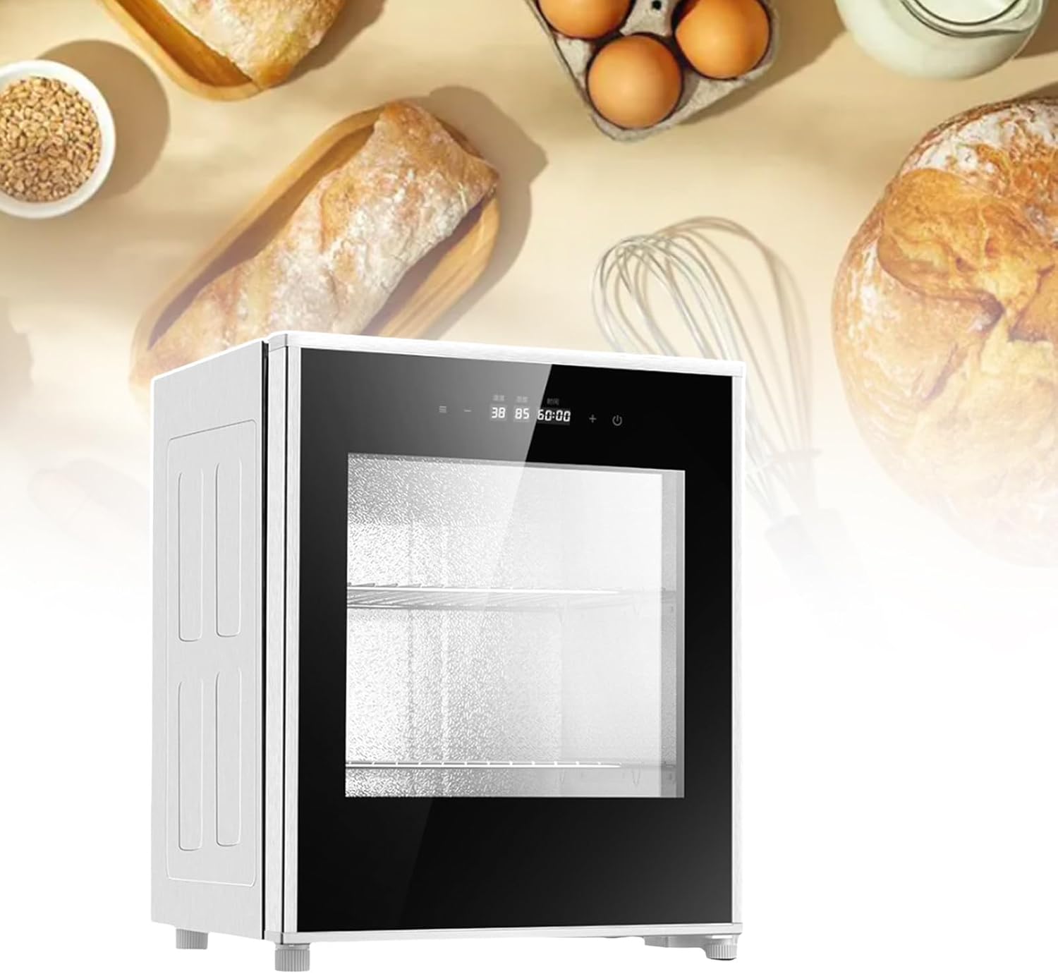 40L Electric Dough Proofer Machine, 2-Layer Kitchen Bread Fermentation Machine, with Humidity&Temperature Set Up, for Making Bread, Yogurt