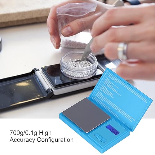 Miniatura 5 de Báscula de bolsillo, 7 modos de peso, báscula digital, dígitos grandes, botones multifuncionales, pantalla LCD azul retroiluminada para pesar joyas