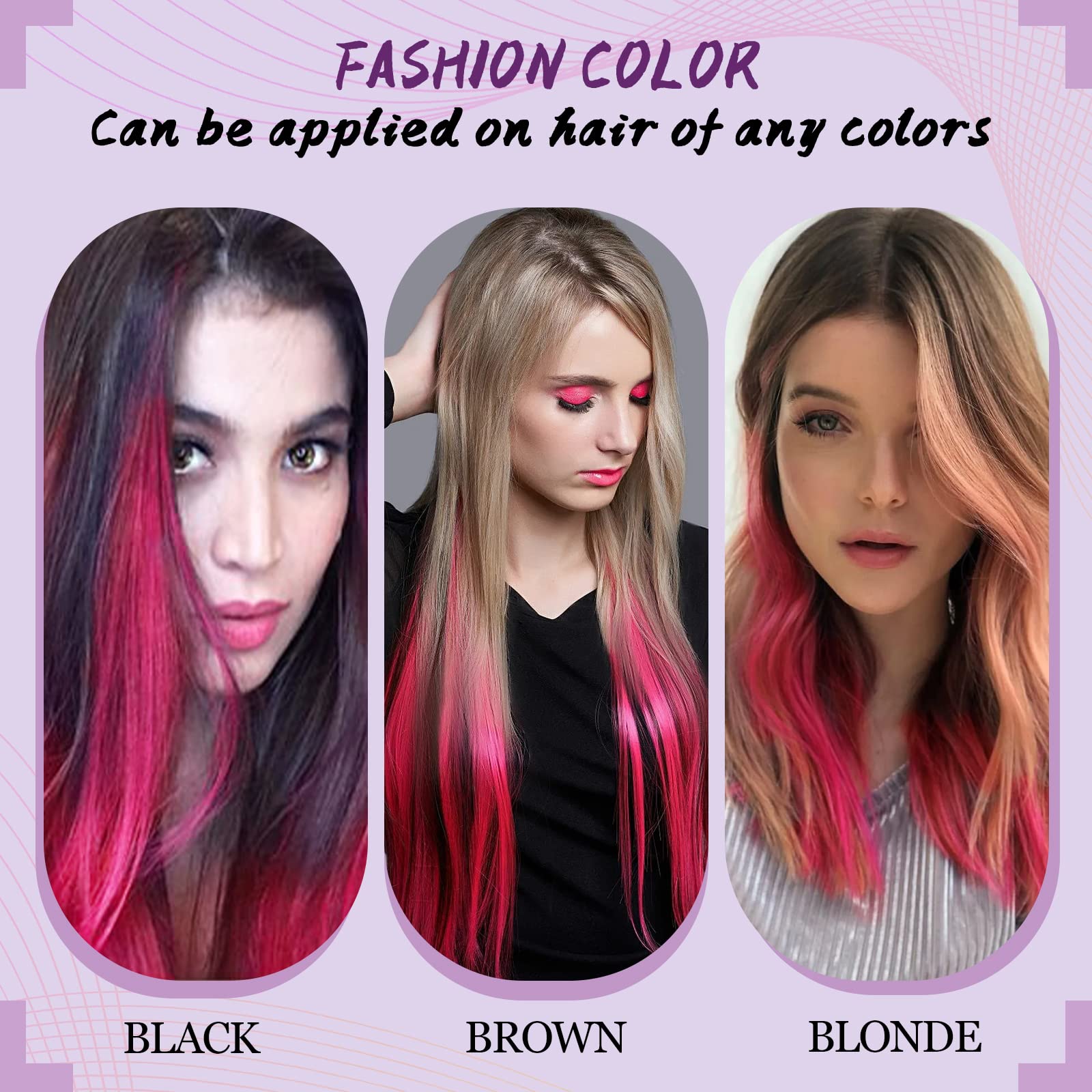 RUNATURE U Tip Hair Extensions Real Human Hair HotPink Fusion Hair Pink U Tipped Hair Extensions Human Hair 18 Inch 25 Gram - Image 2