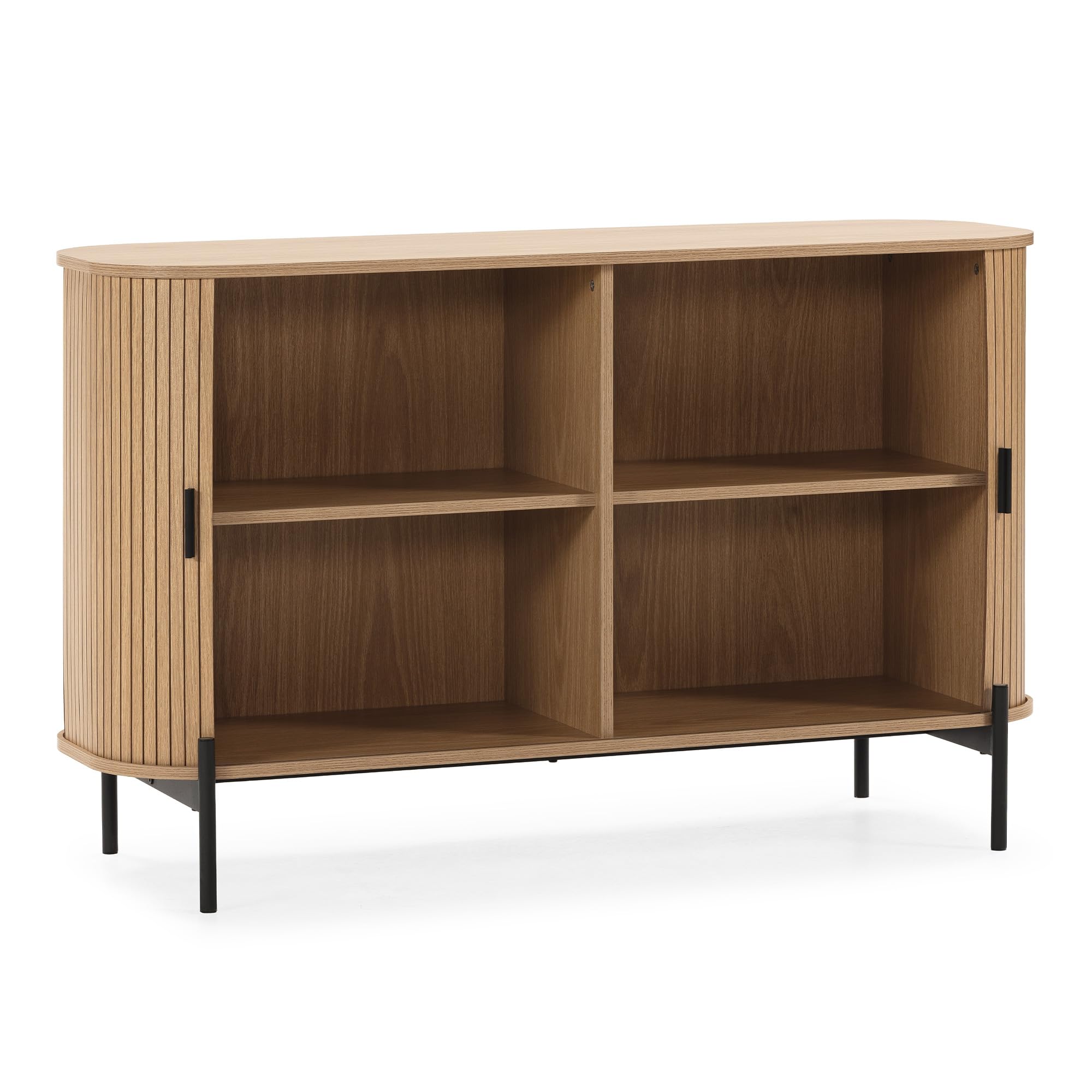HOMN LIVING Aparador Mónaco 2 Puertas Color Roble, 120 cm (Ancho) 40 cm (Profundo) 75 cm (Altura)