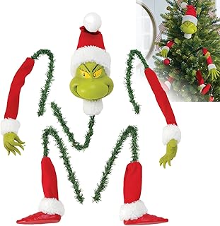 Christmas Tree Decorations, Christmas Ornament, Tree Topper Elf Head/Arm/Leg for Christmas Tree Stole Elf Stuffed Leg Stuck Tree Topper Garland Ornaments for Home Holiday Party