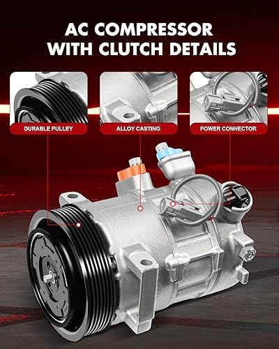 Miniatura 2 de Compresor del AC apto para 2000-2006 para Nissan Sentra 1.8L 2000-2001 para Nissan Sentra 2.0L, compresor de aire acondicionado de CA con embrague