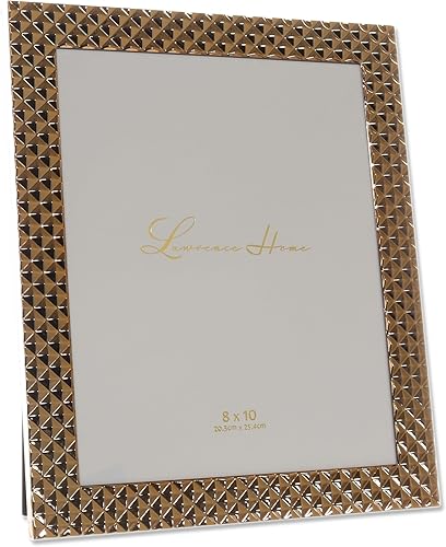 Miniatura 7 de Lawrence Frames Marco de fotos de metal pulido con patrón de diamante, 4 x 6, dorado