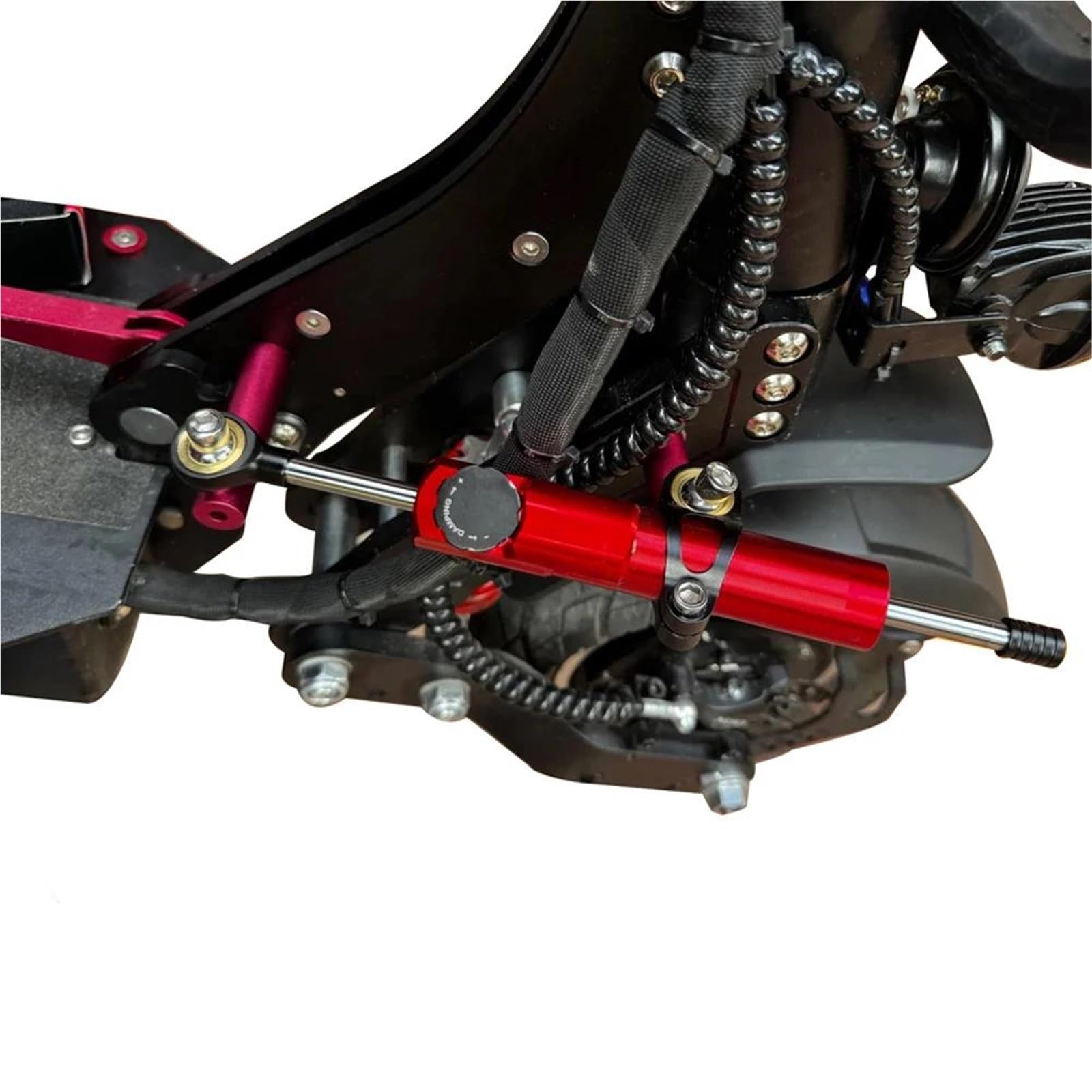 Lenkungsdämpfer-Stabilisator-Kit Für Motorräder Für Inxing V5 Elektroroller CNC-gefräste Aluminium-Twill-Halterung Für Lenkungsdämpfer Lenkungsdämpfung Befestigungs(Farbe 2)