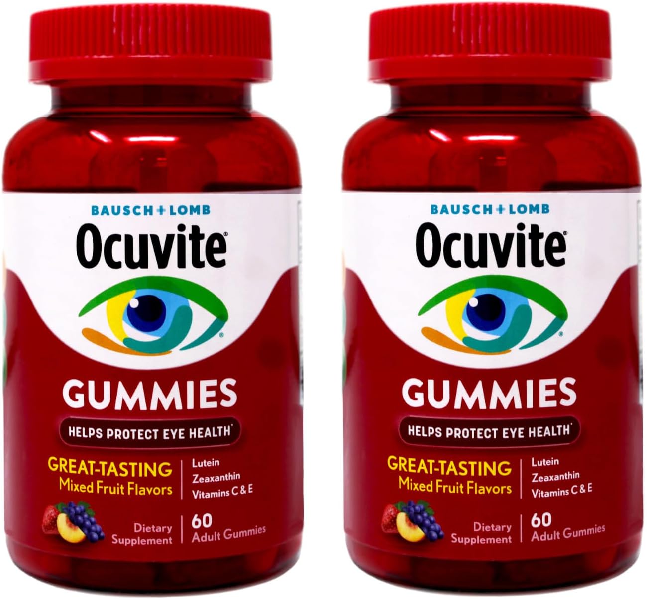 Eye Health Gummies, Mixed Fruit Flavors, 60 Count (Pack of 2)